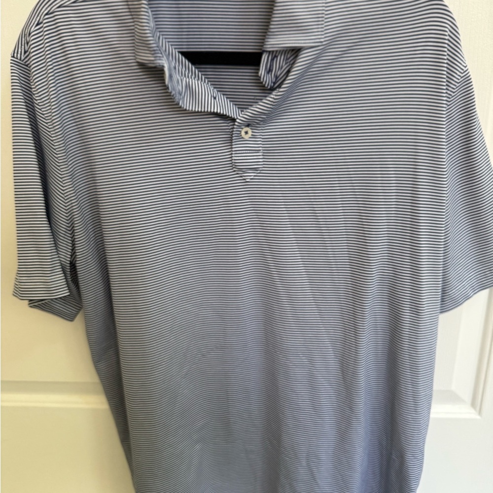 Stitch Golf Men's Striped Polo Shirt - Blue